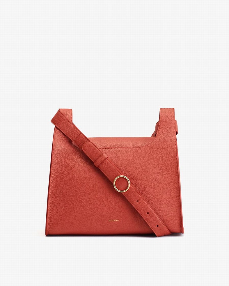 Bolsa De Hombro Cuyana Double Loop Mujer Coral Oscuro | QTI480CO