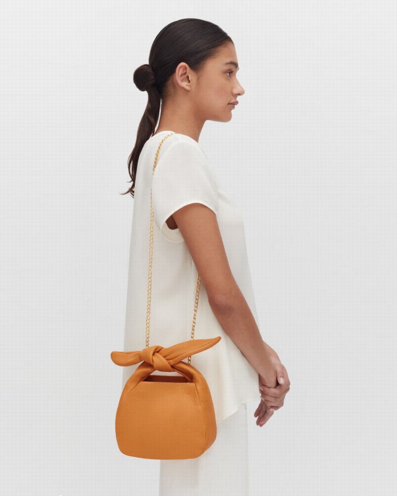 Bolsa De Hombro Cuyana Mini Bow Mujer Amarillo | TTL2689SE