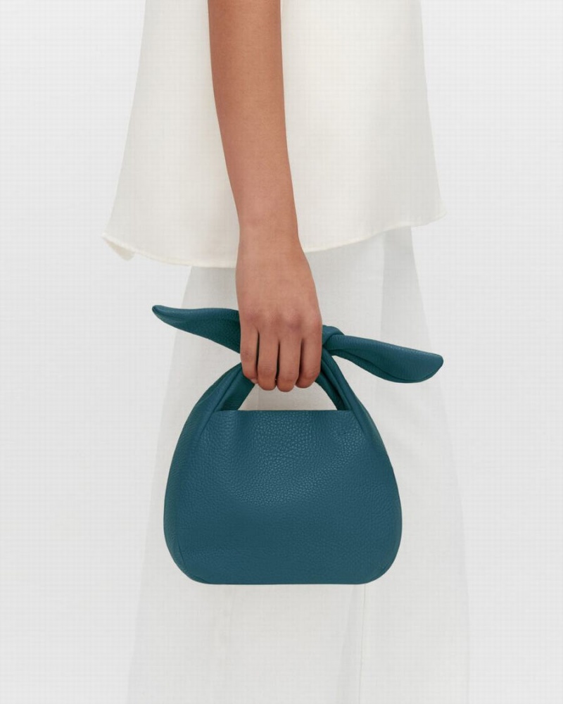 Bolsa De Hombro Cuyana Mini Bow Mujer Azules | DRH2765VO