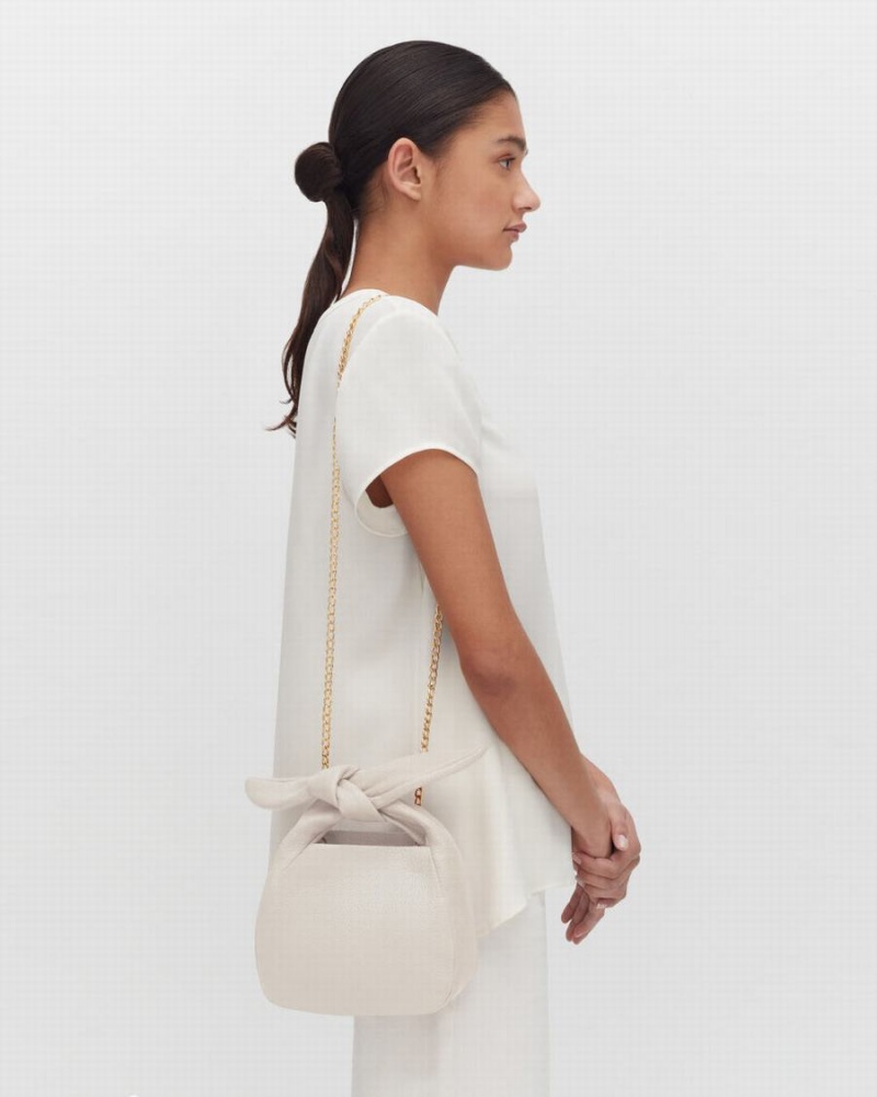 Bolsa De Hombro Cuyana Mini Bow Mujer Blancas | CDZ1211QY