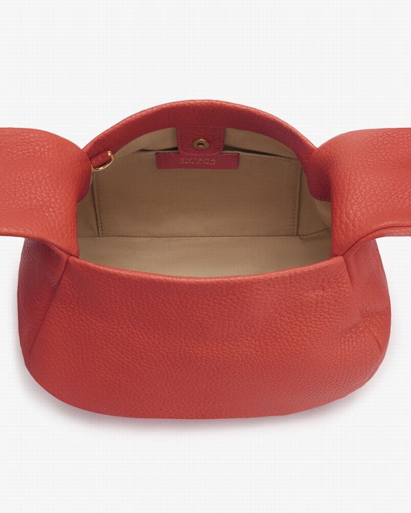 Bolsa De Hombro Cuyana Mini Bow Mujer Coral Oscuro | XUH1727XN