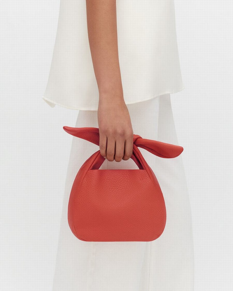 Bolsa De Hombro Cuyana Mini Bow Mujer Coral Oscuro | XUH1727XN