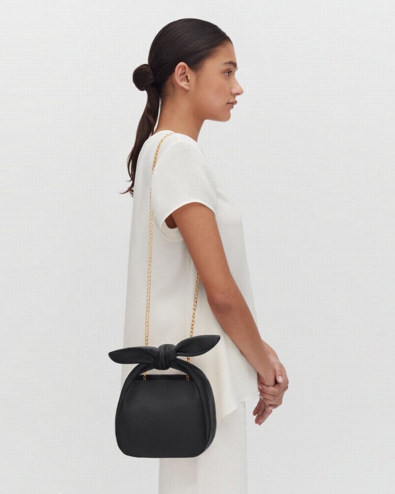 Bolsa De Hombro Cuyana Mini Bow Mujer Negras | RQO165LO