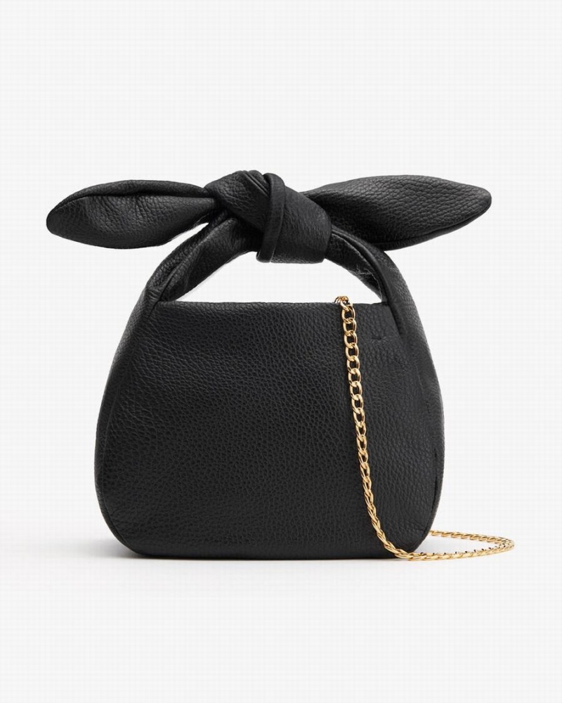 Bolsa De Hombro Cuyana Mini Bow Mujer Negras | RQO165LO