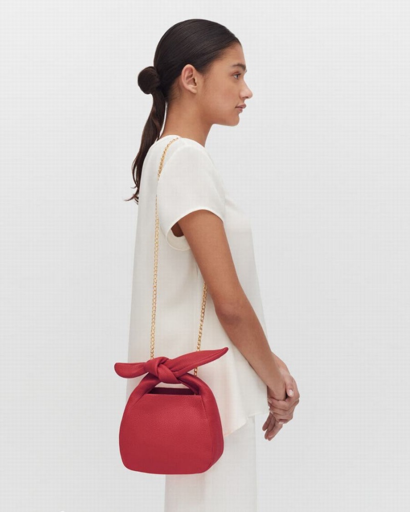 Bolsa De Hombro Cuyana Mini Bow Mujer Rosas Rojas | NZA6633MY