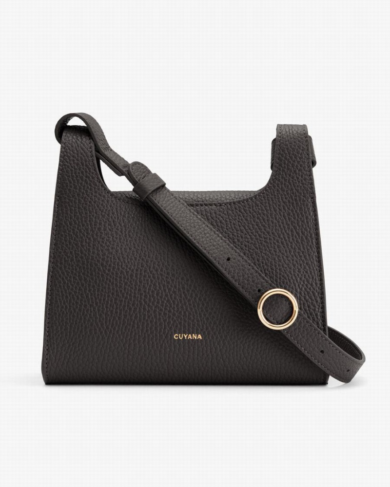 Bolsa De Hombro Cuyana Mini Double Loop Mujer Negras | AHP9922FT