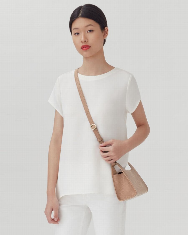 Bolsa De Hombro Cuyana Mini Double Loop Mujer Kaki | BLA6797HE