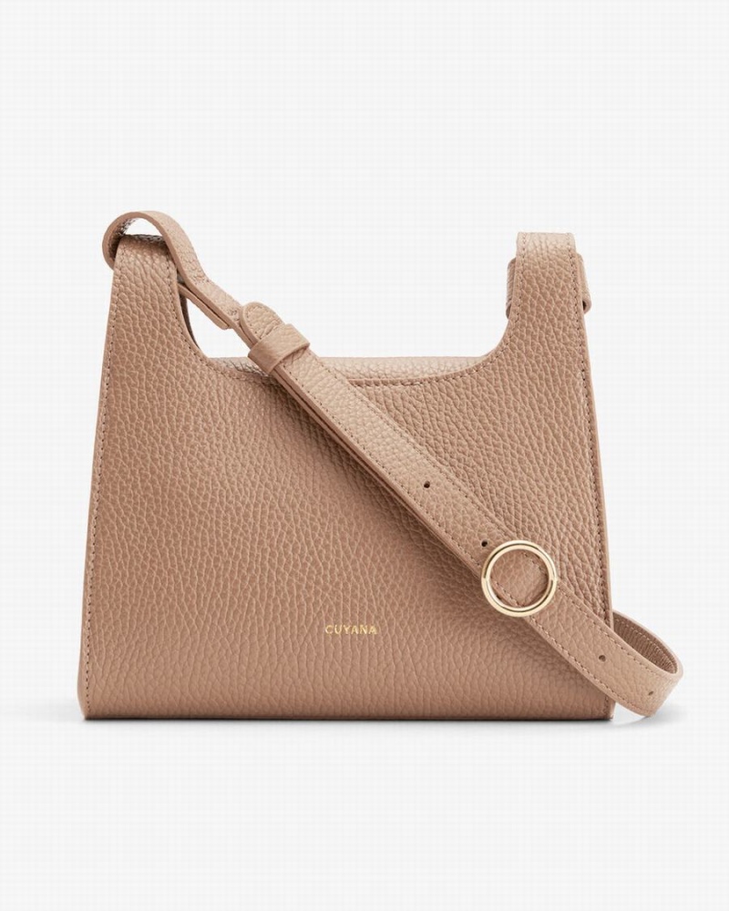 Bolsa De Hombro Cuyana Mini Double Loop Mujer Kaki | BLA6797HE