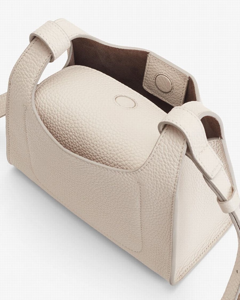 Bolsa De Hombro Cuyana Mini Double Loop Mujer Blancas | QVE883MV