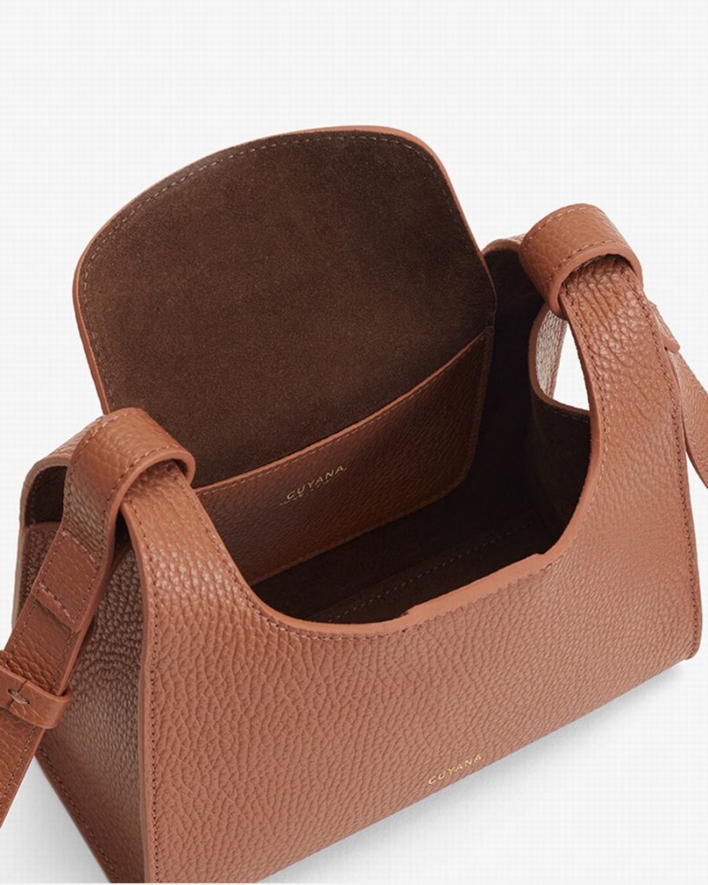Bolsa De Hombro Cuyana Mini Double Loop Mujer Marrones | ECC4342AG