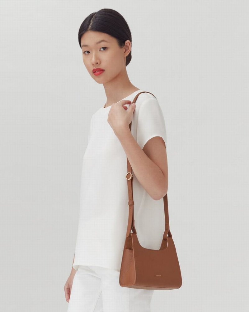 Bolsa De Hombro Cuyana Mini Double Loop Mujer Marrones | ECC4342AG