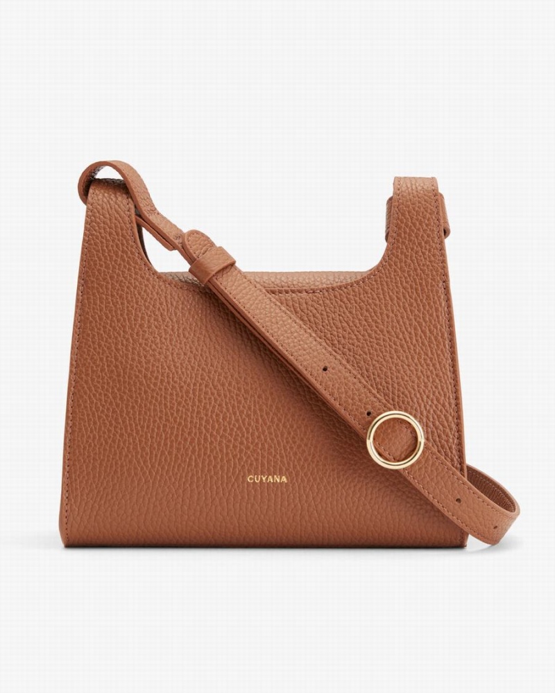 Bolsa De Hombro Cuyana Mini Double Loop Mujer Marrones | ECC4342AG
