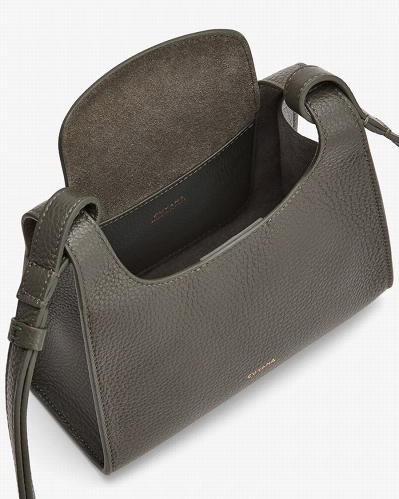 Bolsa De Hombro Cuyana Mini Double Loop Mujer Verde Oscuro | KZK6716KN