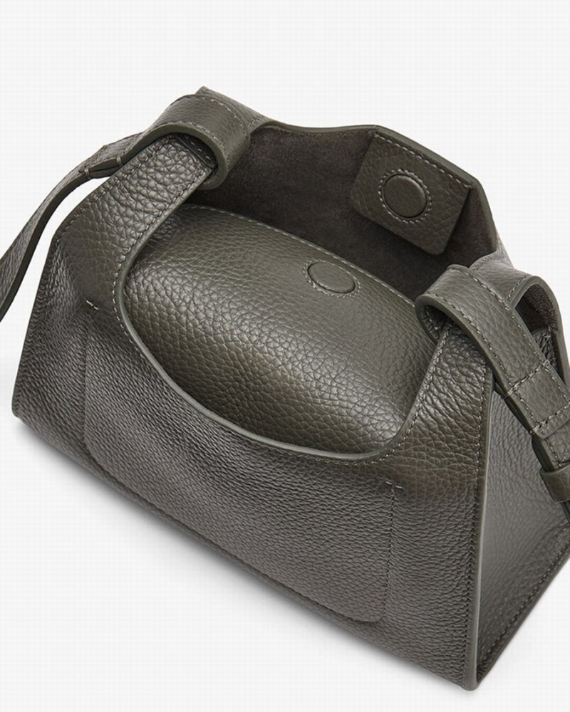 Bolsa De Hombro Cuyana Mini Double Loop Mujer Verde Oscuro | KZK6716KN