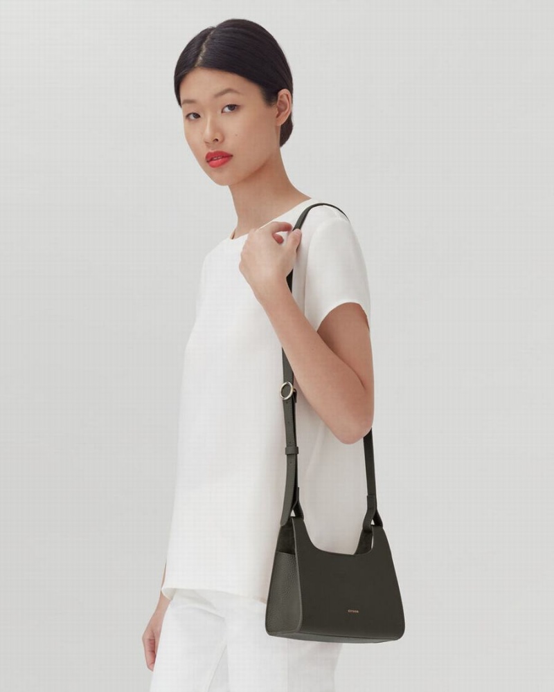 Bolsa De Hombro Cuyana Mini Double Loop Mujer Verde Oscuro | KZK6716KN