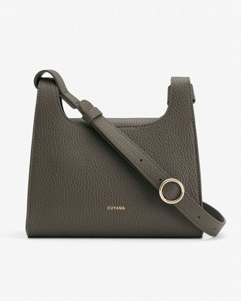 Bolsa De Hombro Cuyana Mini Double Loop Mujer Verde Oscuro | KZK6716KN