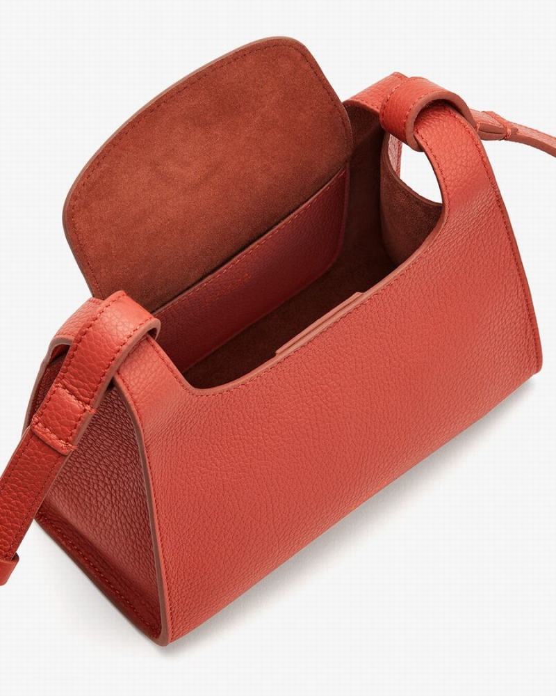 Bolsa De Hombro Cuyana Mini Double Loop Mujer Coral Oscuro | QKW748CO