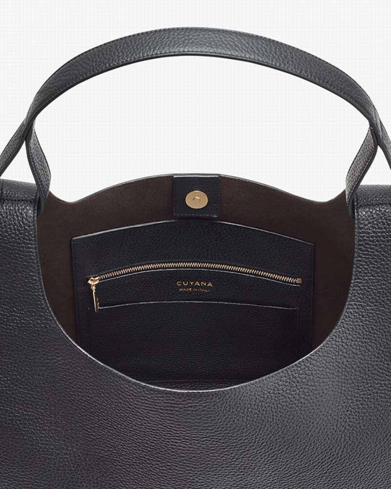 Bolsa De Hombro Cuyana Oversized Double Loop Mujer Negras | ZTB84100CR