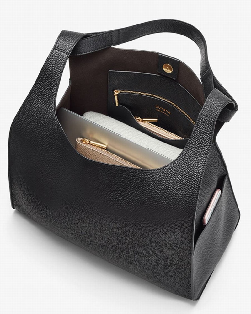 Bolsa De Hombro Cuyana Oversized Double Loop Mujer Negras | ZTB84100CR