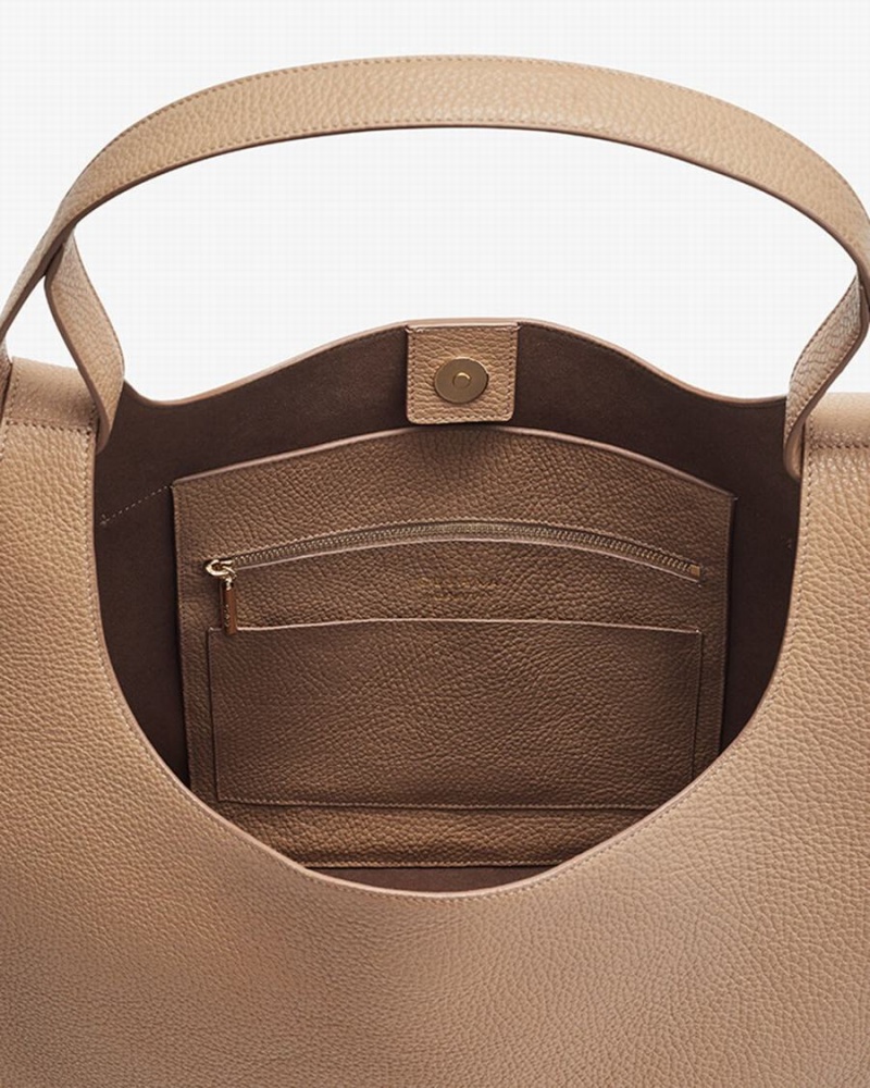 Bolsa De Hombro Cuyana Oversized Double Loop Mujer Kaki | MOF5210KN