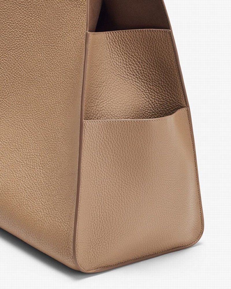 Bolsa De Hombro Cuyana Oversized Double Loop Mujer Kaki | MOF5210KN