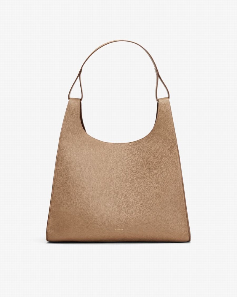 Bolsa De Hombro Cuyana Oversized Double Loop Mujer Kaki | MOF5210KN