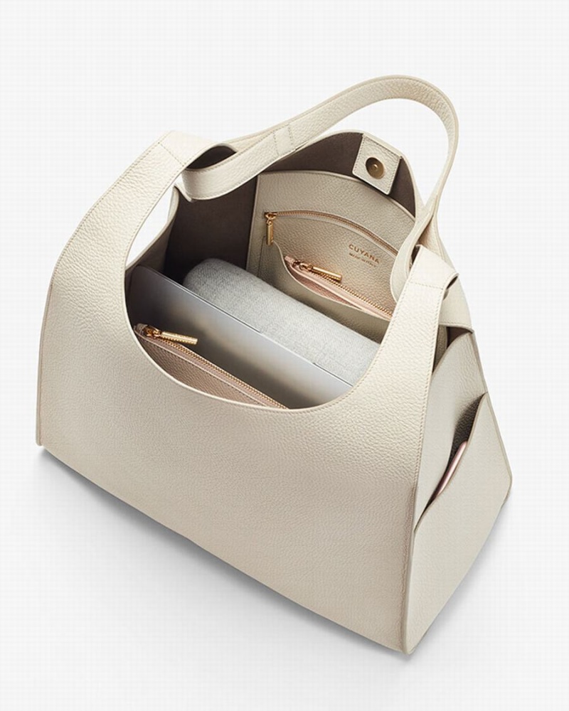 Bolsa De Hombro Cuyana Oversized Double Loop Mujer Blancas | ZCX4636LB