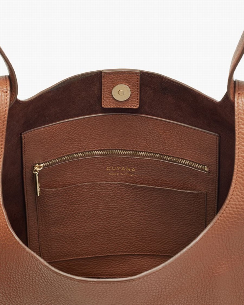 Bolsa De Hombro Cuyana Oversized Double Loop Mujer Marrones | WOW6663DD