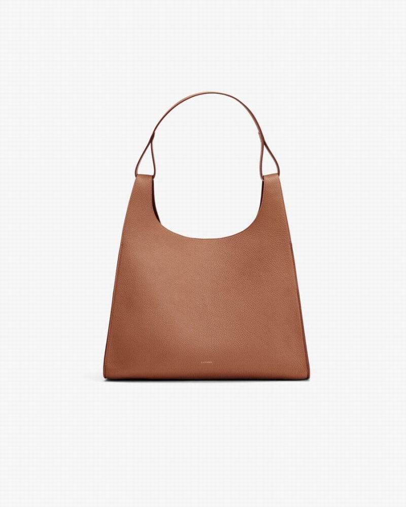 Bolsa De Hombro Cuyana Oversized Double Loop Mujer Marrones | WOW6663DD