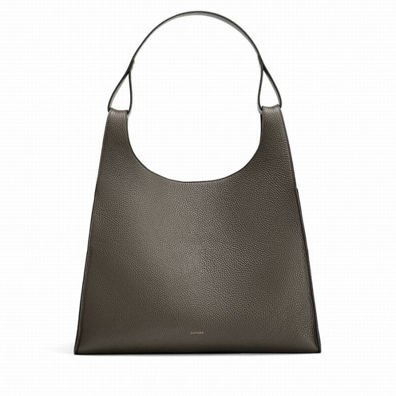 Bolsa De Hombro Cuyana Oversized Double Loop Mujer Verde Oscuro | LSM3355DM