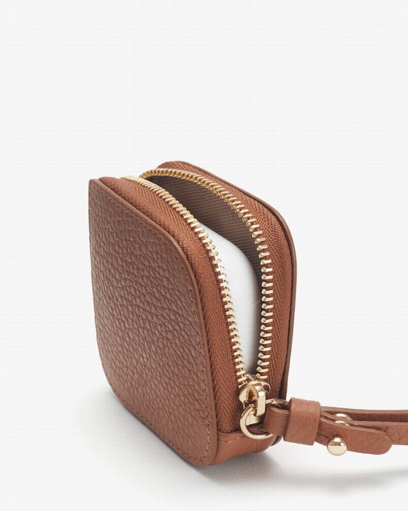 Bolsa Estuche Cuyana Cuero Airpod Mujer Marrones | VKT9653JU