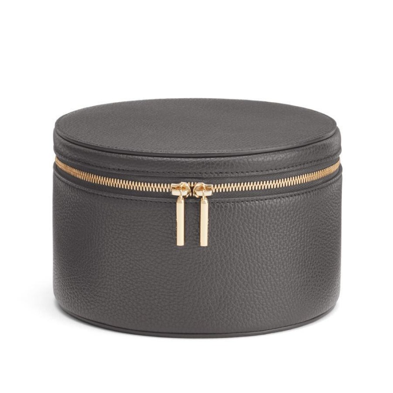 Bolsa Estuche Cuyana Cuero Wellness Mujer Gris | UMW6719VB