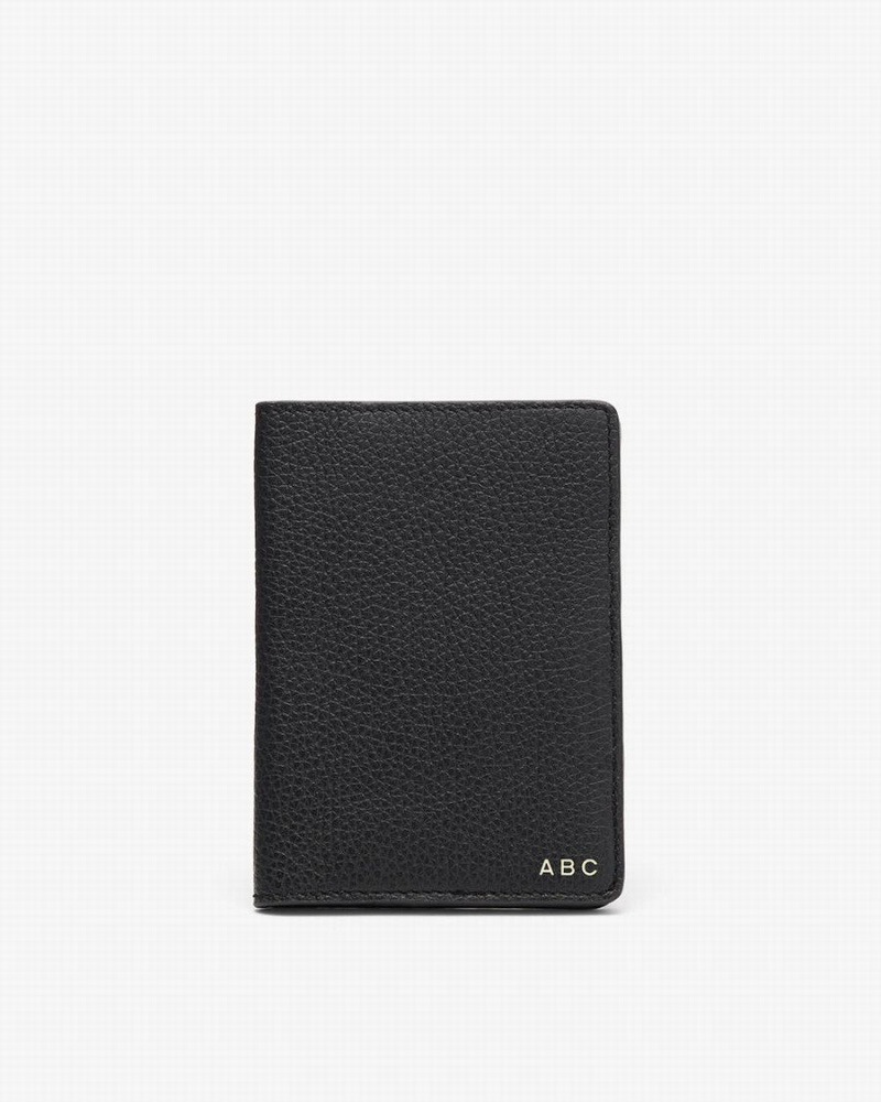 Bolsa Estuche Cuyana Slim Cuero Passport Mujer Negras | NUU3657SS