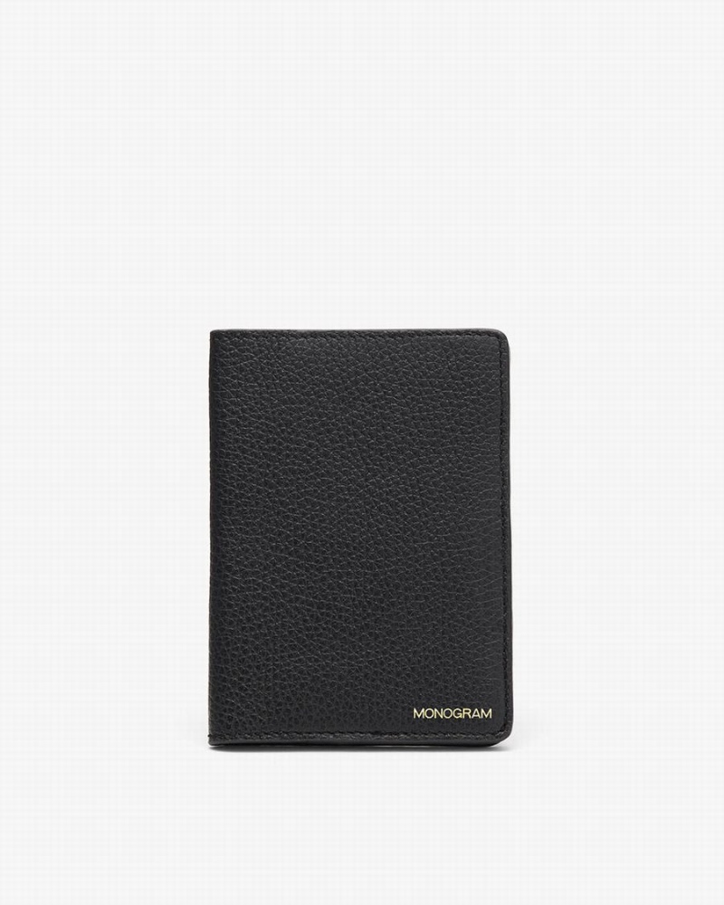Bolsa Estuche Cuyana Slim Cuero Passport Mujer Negras | NUU3657SS