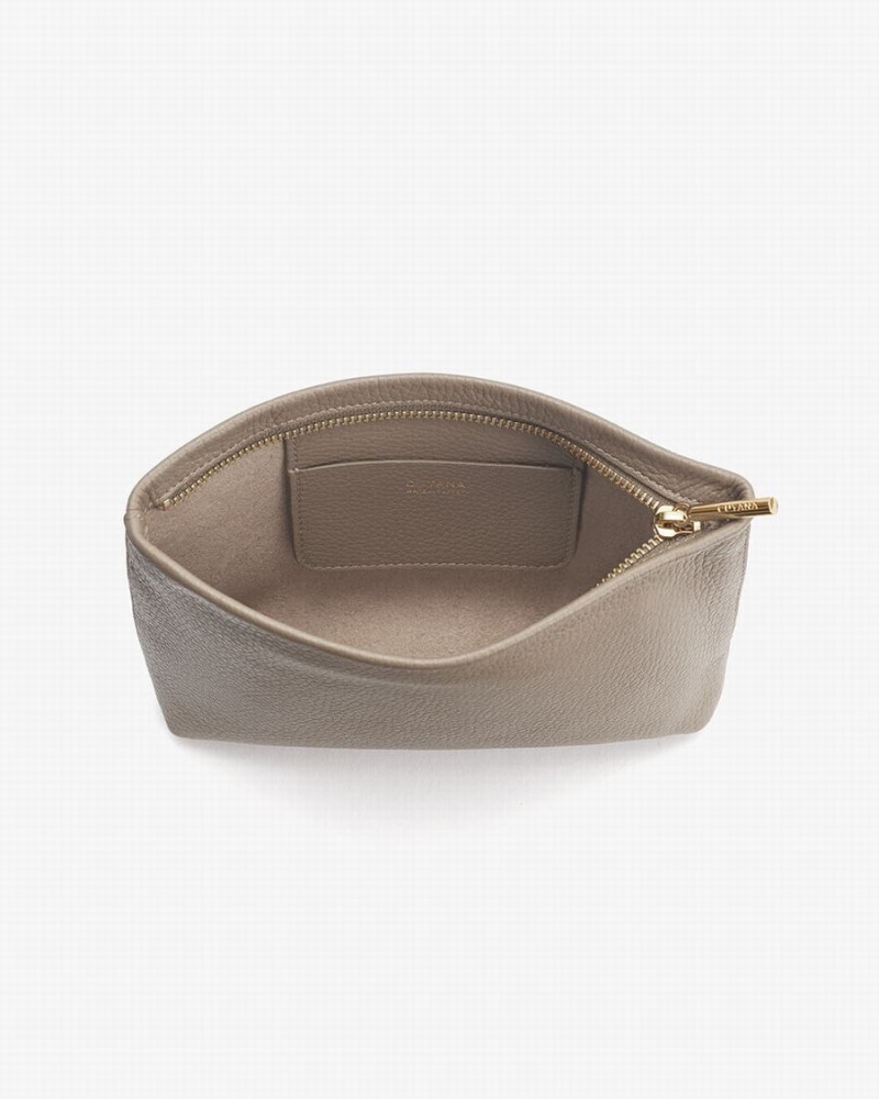 Bolso Pequeño Cuyana Mini Cremallera Mujer Gris | HEN4261TF