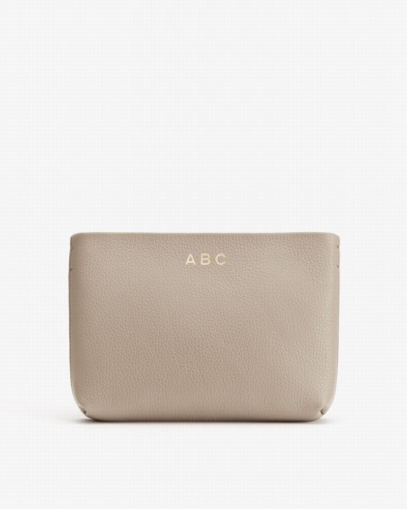 Bolso Pequeño Cuyana Mini Cremallera Mujer Gris | HEN4261TF
