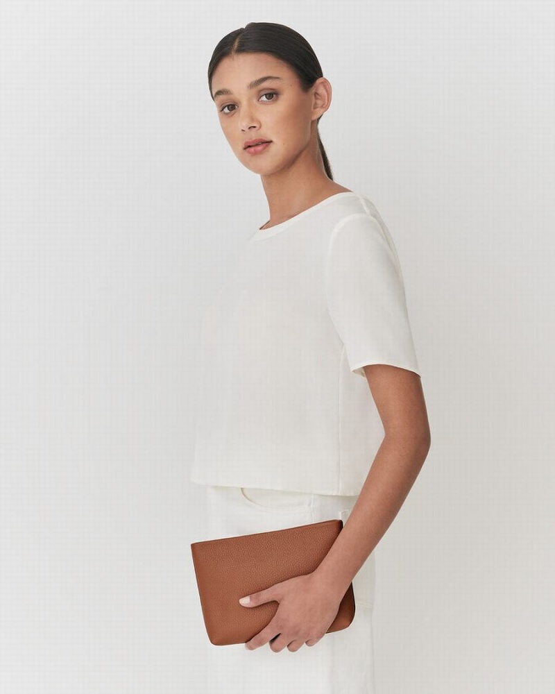 Bolso Pequeño Cuyana Mini Cremallera Mujer Marrones | BGK8890AB