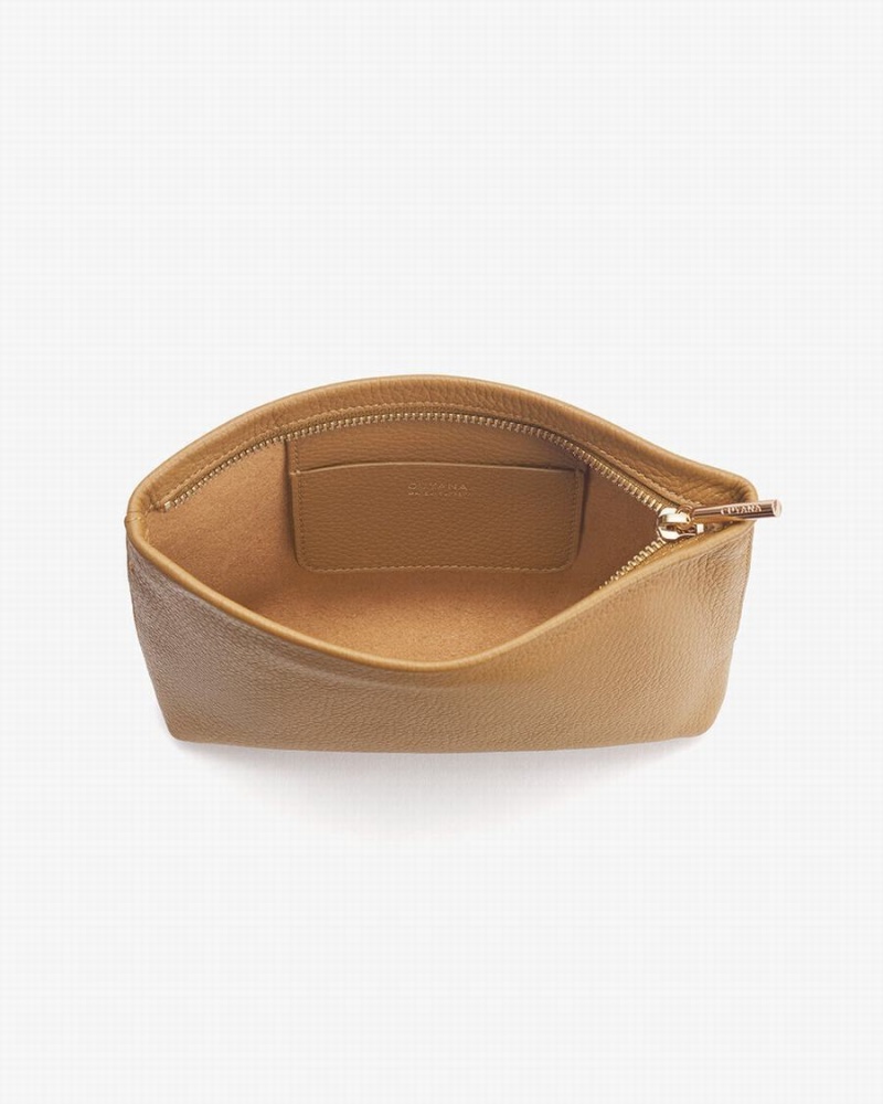 Bolso Pequeño Cuyana Mini Cremallera Mujer Amarillo Marrones | QNZ6886ZS
