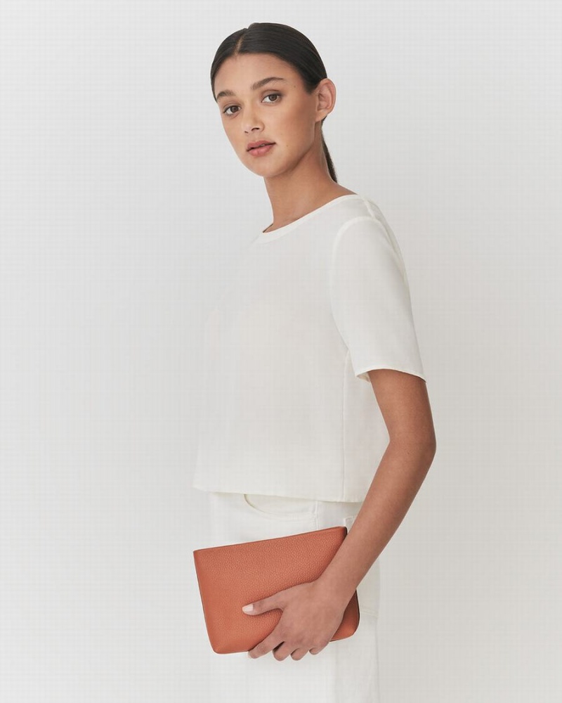Bolso Pequeño Cuyana Mini Cremallera Mujer Rojas Marrones | TTZ4367DS