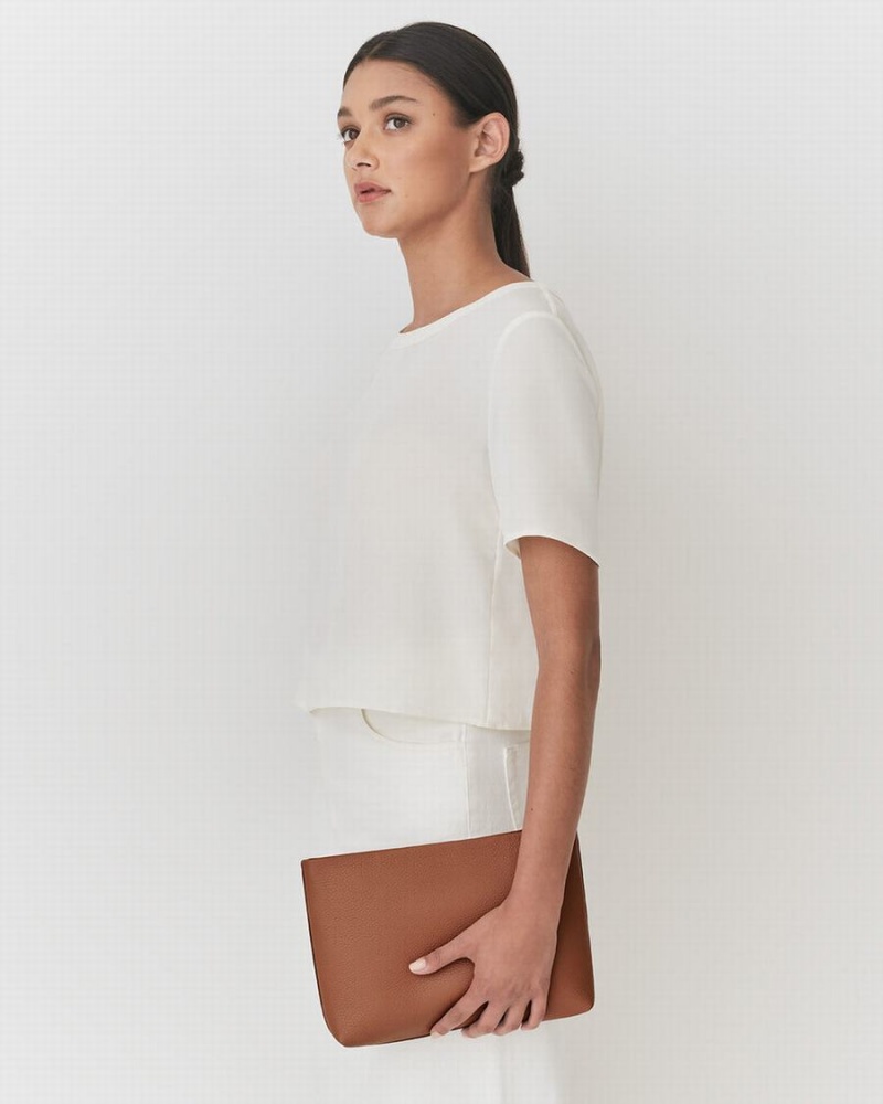 Bolso Pequeño Cuyana Small Cremallera Mujer Marrones | GGT1552WK