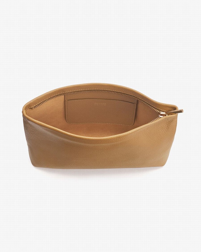 Bolso Pequeño Cuyana Small Cremallera Mujer Amarillo Marrones | TGM3095FJ