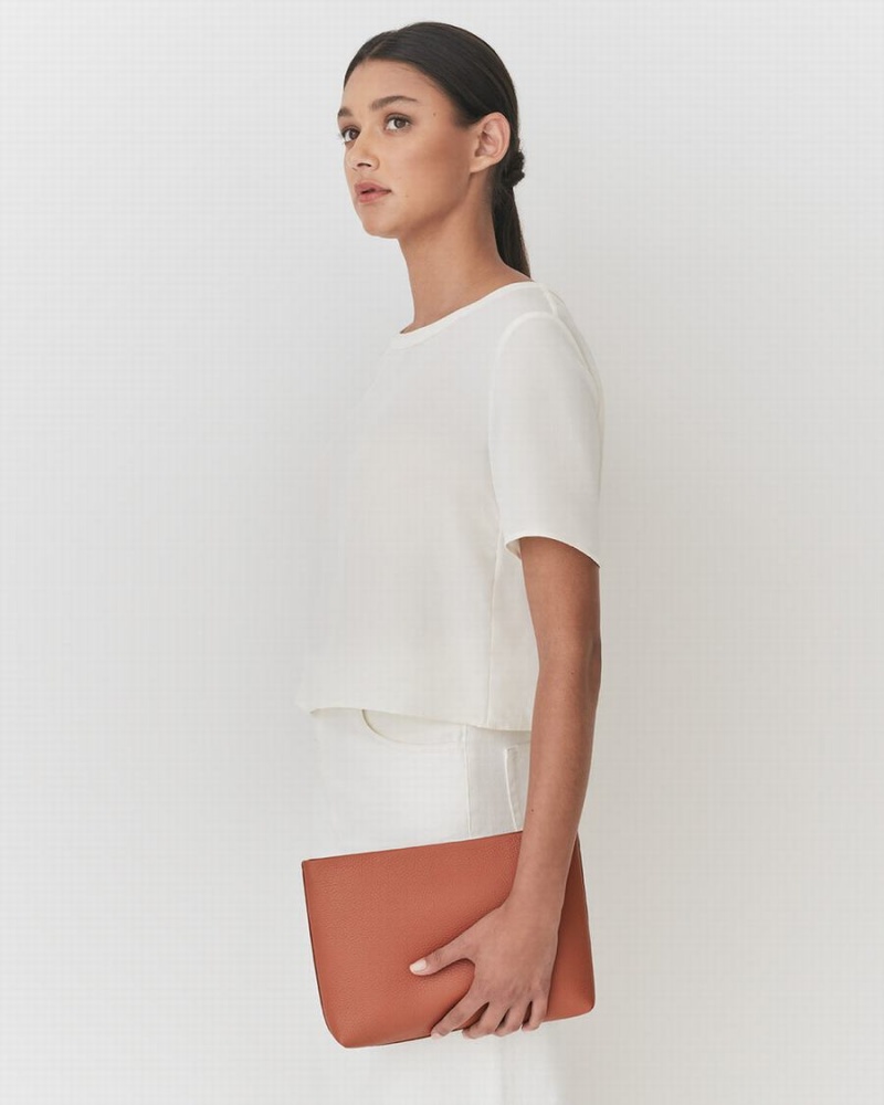 Bolso Pequeño Cuyana Small Cremallera Mujer Rojas Marrones | YBN8994XO