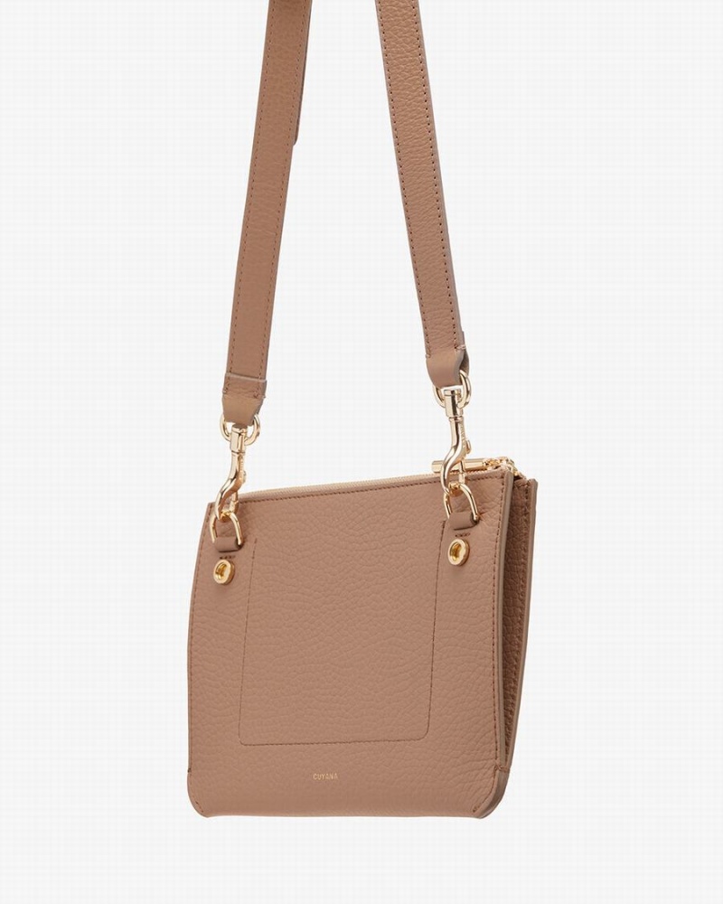 Bolso Pequeño Cuyana System Cremallera Mujer Kaki | NZS4616EN