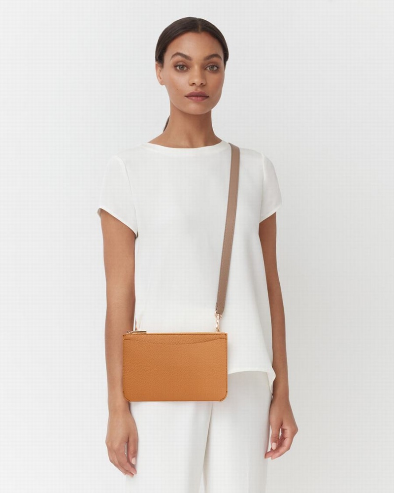 Bolso Pequeño Cuyana System Cremallera Mujer Amarillo | NIU9444ZA