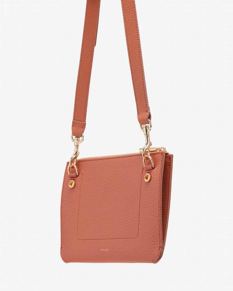 Bolso Pequeño Cuyana System Cremallera Mujer Rojas Marrones | SKL4016HD