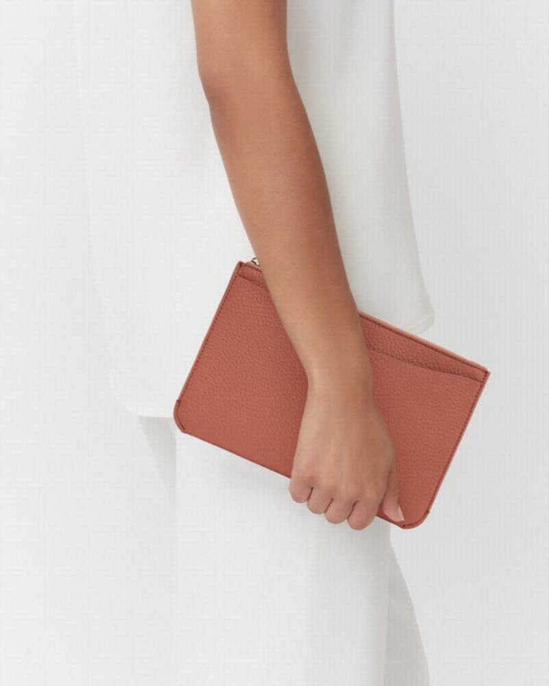 Bolso Pequeño Cuyana System Cremallera Mujer Rojas Marrones | SKL4016HD