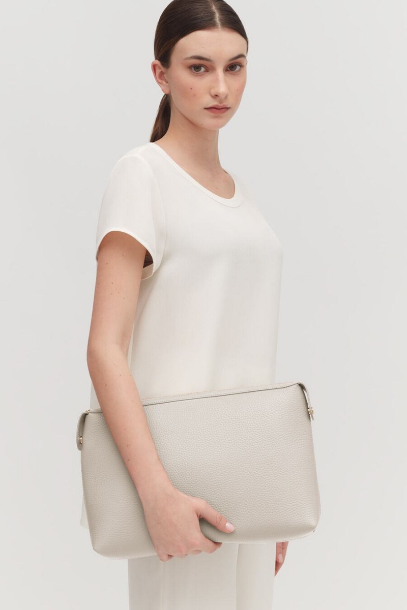 Bolso Pequeño Cuyana System Insert Mujer Gris Claro | YPX111ZJ