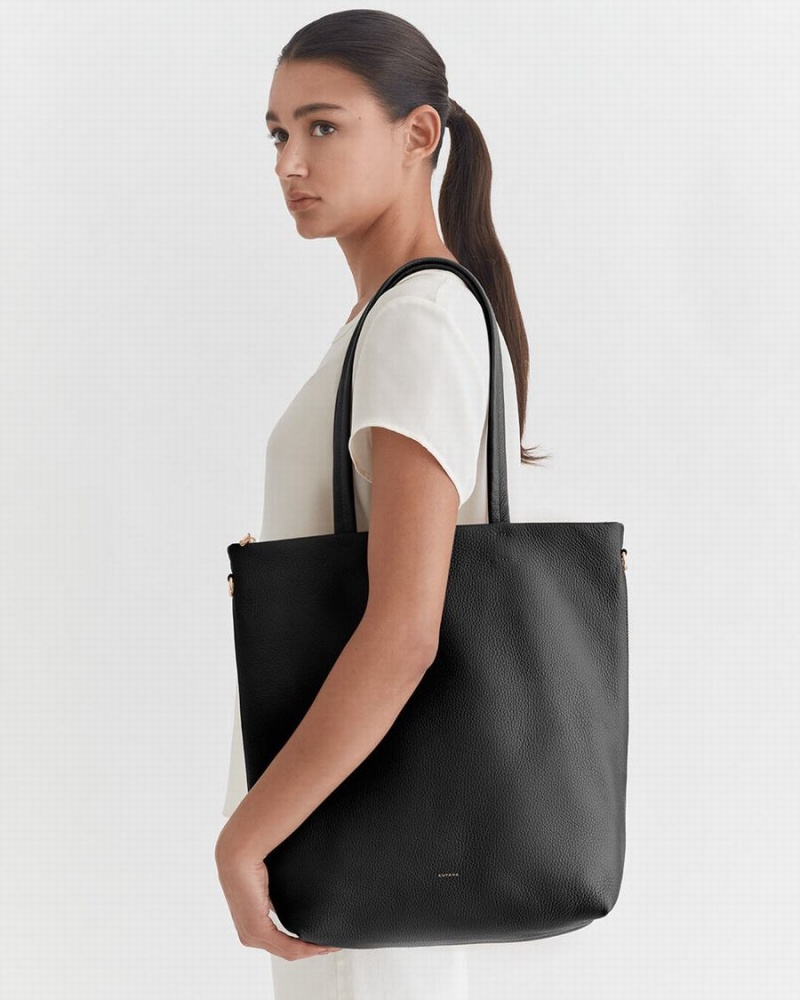Bolso Tote Cuyana Altas Easy Cremallera Mujer Negras | ATV4254FF