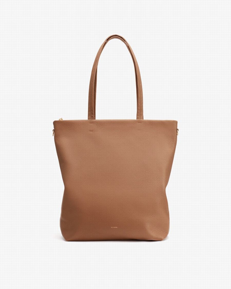 Bolso Tote Cuyana Altas Easy Cremallera Mujer Marrones | JFL5156LK