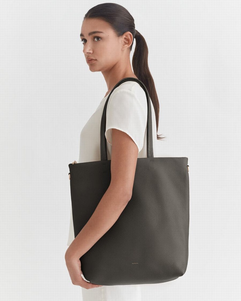 Bolso Tote Cuyana Altas Easy Cremallera Mujer Verde Oscuro | GCG6158KB